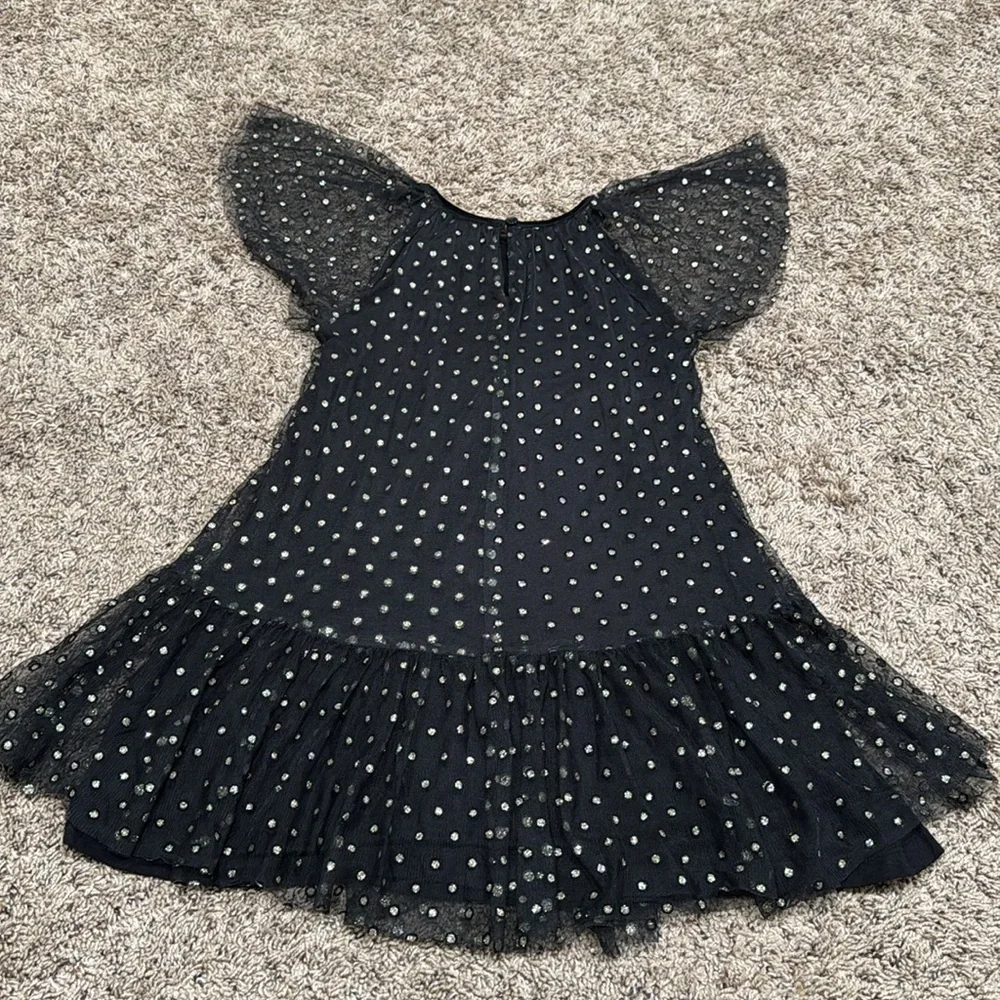 Forever 21 Kids Holiday Gold Polka Dots Dress Size 7/8